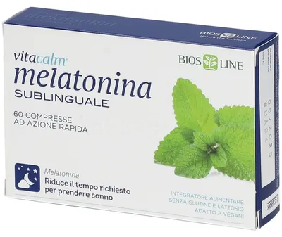 Immagine prodotto di Bios Line Vitacalm Melatonina Sublinguale 60 Compresse 1 Mg
