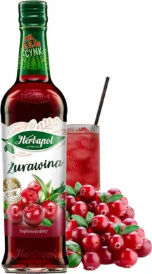 Produktbild von Herbapol Cranberry Sirup 420ml - Getränkesirup für Wasser Fruchtsirup Vitamin C