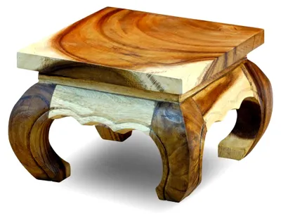 Produktbild von Mittlerer Opiumtisch aus Akazienmassivholz - Beistelltisch - Blumenpodest in verschiedenen Größen (Natur, Mittel)