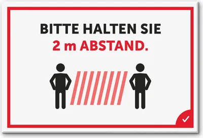 Produktbild von Hinweisschild "Abstand halten" (450 x 300 mm) PLEXIGLAS® 5 mm / weiss