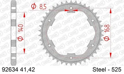 Produktbild von AFAM Kettenrad 92634-41 Hinten Stahl