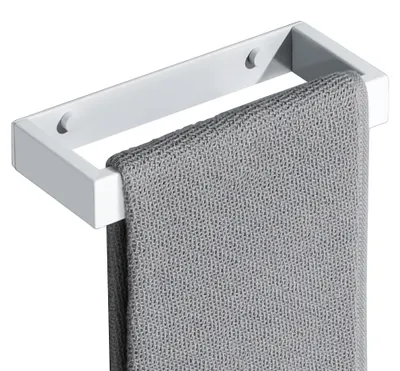 Productafbeelding van Handdoekhouder zonder boren of met boren, 20 cm, wit, roestvrij staal SUS304. Handdoekstang zonder boren, zelfklevend, voor wandmontage. Handdoekhouder voor badkamer en keuken