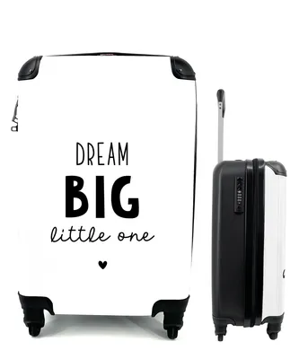 Produktbild von MuchoWow® Koffer Handgepäck Trolley Rollkoffer Kleine Reisekoffer mit 4 Rollen - Zitate - Dream big little one - Sprichwörter - Baby - Träume - Cabin Size < 55x40x23 cm & 55x40x20 cm - Fotokoffer - Kabinenkoffer - Boardgepäck - Reise-Box - Reisekoffer - Reisegepäck - Koffer mit Bild - Trolley für Kinder