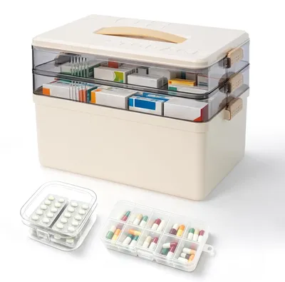 Produktbild von Tragbare Medikamentenaufbewahrungsbox mit 3 Etagen