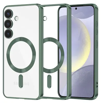 Produktbild von Techsuit Luxury Crystal Back Cover Hülle mit MagSafe für Samsung Galaxy S24 Plus - Dunkelgrün