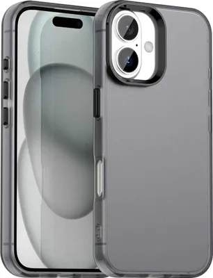 Immagine prodotto di Custodia per Apple iPhone 16 - Cover posteriore Phonesta HardFrost Semi-Trasparente - Nero opaco