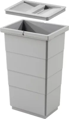 Image de Hailo bac intérieur 1122229 gris clair 10 L avec couvercle
