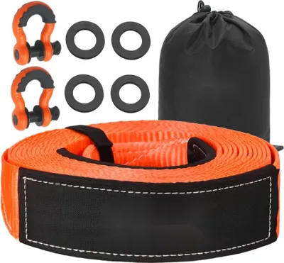 Obrázek produktu pro Tažné lano - nosnost 16329 kg - rozměr 76,2 mm x 9,1 m - nouzový vysoce výkonný popruh pro nouzové situace