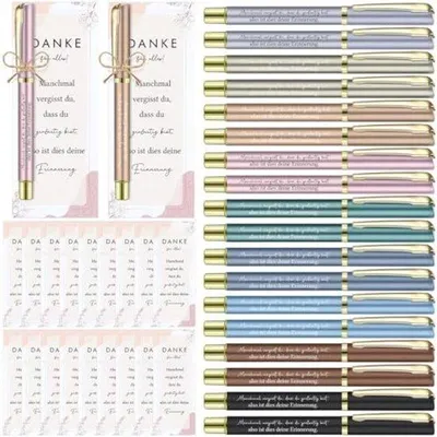 Produktbild von PromoHome® Motivationsstift-Set mit Dankeskarten – 18-teilige Bürogeschenke zur Teamwertschätzung