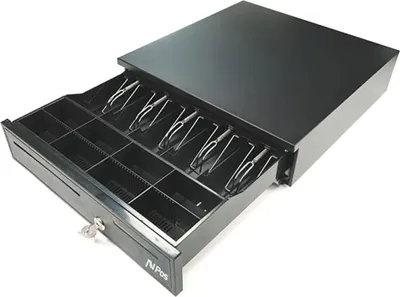 Produktbild von AVPos AVP-CASH-U280, Manuelle und automatische Geldschublade, Stahl, Schwarz, Kunststoff, 12 V, 405 mm