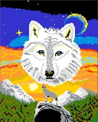 Produktbild von Stick it® Wolf mit Nachleuchtsteinen ca. 9.500 Teile mit XXL-Steckvorlage