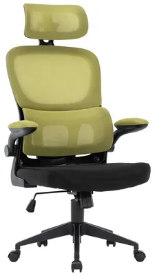 Produktbild von Flexibler Bürostuhl in moderner Mesh-Optik ergonomischer Schreibtischstuhl mit Nacken- und Lordosenstütze Gamingstuhl mit atmungsaktiver Netzrückenlehne und Wippfunktion ,Farbe:Schwarz/Grün