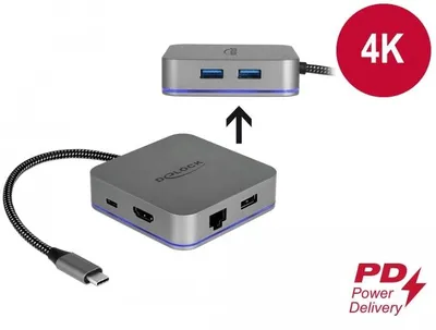 Image de Delock 87742 DELOCK Dockingstation USB Typ-C Mobilgeräte 4K HDMI/Hub/LAN/