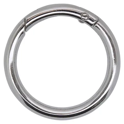 Metall Karabinerhaken Rund | 42 mm x 6 mm silber