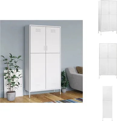 Zdjęcie produktu dla vidaXL Szafa biała 90x50x180 cm stal - Szafy