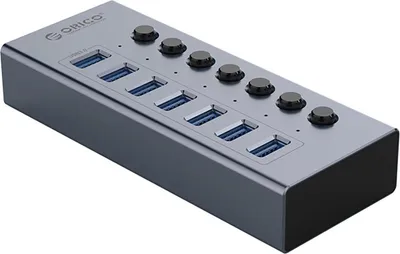 Produktbild von Orico Bt2U3-7Ab 7X Usb-A 3.0 Hub Mit Schaltern - Grau