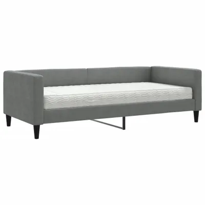 Produktbild von Tagesbett mit Matratze Dunkelgrau 90x190 cm Stoff
