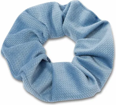 Produktbild von Haargummi aus weichem Samt, Denim, 13 cm breit, handgenäht, metallfrei