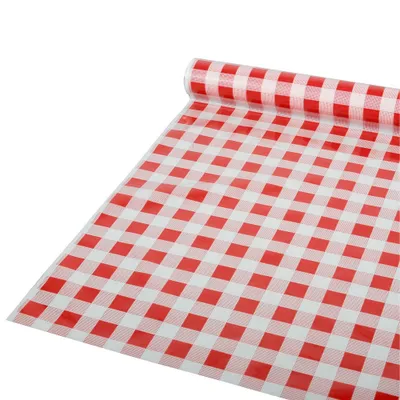 Produktbild von Papstar 88161, Rechteckig, Rot, Weiß, Lineares Polyethylen mit niedriger Dichte (LLDPE), Tischdecke, Innen & Außen, 80 x 5000 cm