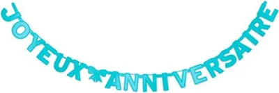 Produktbild von Girlande Happy Birthday Blau 280 cm - Einheitsgröße