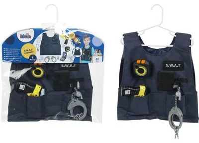 Produktbild von SWAT-Weste – KLEIN – 8821 – Elektroschocker, Körperkamera, Handschellen – Polizeikostüm – ab 3 Jahren