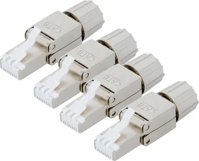 Produktbild von PremiumX 4x Netzwerkstecker Cat 8 RJ45 Stecker LAN Netzwerk Werkzeuglos
