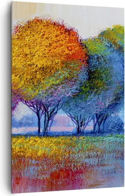 Produktbild von Bild auf Leinwand - Leinwandbild - Einteilig - Bäume Wiese Sommer - 80x120cm - Wand Bild - Wanddeko - Wandbilder - Leinwanddruck - Wanddekoration - Leinwand bilder - Wandbild - PA80x120-4094