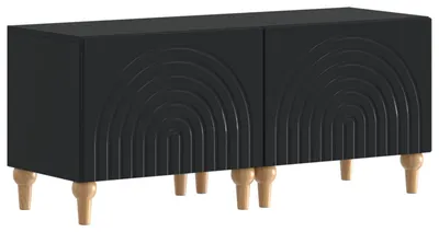 Image de vidaXL : Meuble TV noir en panneaux de particules