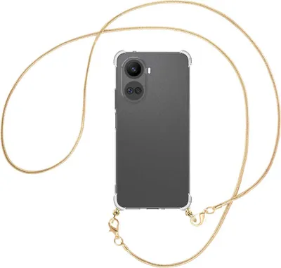 Produktbild von Handykette Backcover-Schutzhülle mit Band (Metall goldfarben) für Huawei nova 10 SE (BNE-LX1,LX3) - goldfarbene Snake-Kette
