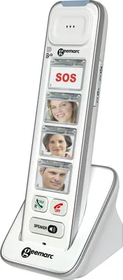Produktbild von Geemarc PHOTODECT 295 Zusatz-Telefon - schnurloses Schwerhörigen 30 dB -Telefon mit 4 Fototasten und Lautsprecher - besonders praktisch bei Demenz - Deutsche Version
