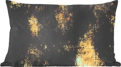 Produktbild von MuchoWow® Zierkissen Sofakissen Wohnzimmer Dekokissen 60x40 cm Schwarz - Gold - Vintage - Kopfkissen - Polster mit Foto