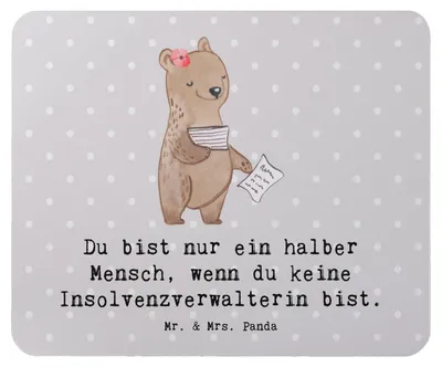 Produktbild von Mr. & Mrs. Panda Mauspad Insolvenzverwalterin Herz - Grau Pastell - Geschenk, pc, Mouse Pad, Mousepad, computer, laptop