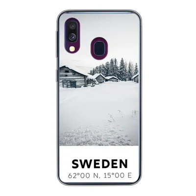 Produktbild von MuchoWow® Handyhülle Schutzhülle Hülle für Samsung Galaxy A40 Schweden - Schnee - Bäume Silikon Softcase Handy Hülle - Handy-Tasche