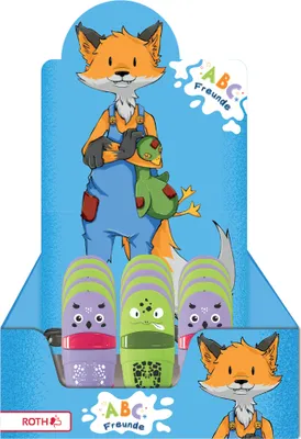 Zdjęcie produktu dla ROTH 679526 ROTH 2in1 Spitzdose & Radierer "ABC Freunde", Display