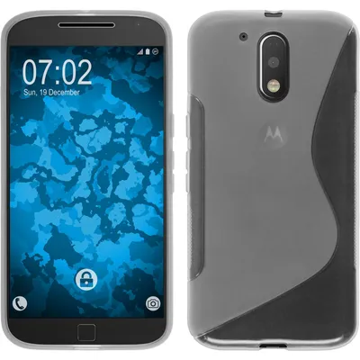 Produktbild von PhoneNatic Case kompatibel mit Motorola Moto G4 Plus - clear Silikon Hülle S-Style + 2 Schutzfolien