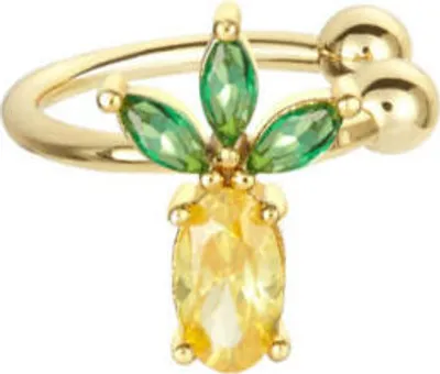 Produktbild von Ohrringe aus vergoldetem 14k Chirurgenstahl mit Kristall, Fruchtdesign, 1 Stück
