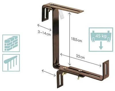 Produktbild von Blumenkasten-Halter "Form A", Balkon und Wand, anthrazit