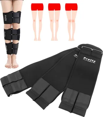 Image de 3 ceintures correctrices pour les jambes, extensibles, modelantes, redressent les jambes, corrigent la posture en X ou en O, noir, L