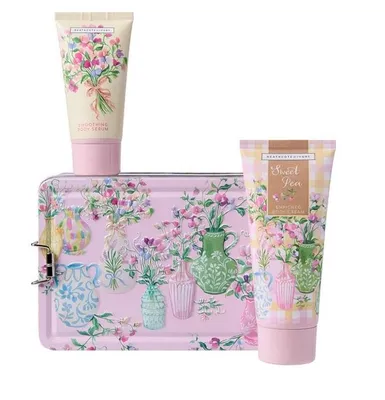 Produktbild von Heathcote & Ivory, Sweet Pea, Geschenkset für Körperpflege in einer Blechdose