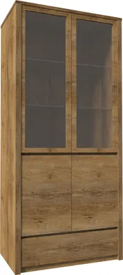 Produktbild von Zweitürige Glasvitrine FEREIRA - Lefkas-Eiche