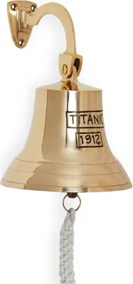 Image de Titanic Cloche murale en laiton Cloche de porte Cloche de bateau 30 cm avec corde Nouveau Maritim