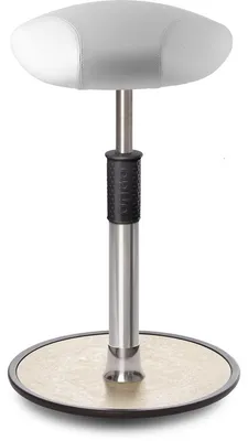 Produktbild von Sitz- Stehhocker Free Tall Triangel skai Kunstleder Weiß Chrom /cremeweiß.