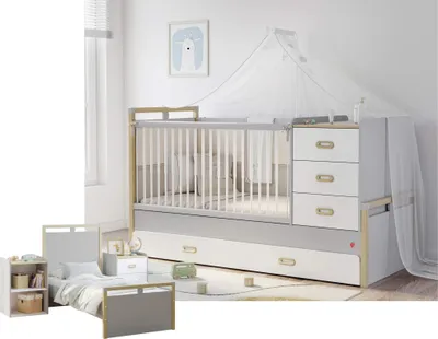 Produktbild von Cilek MINO mitwachsendes Babybett, 80x130-180 cm