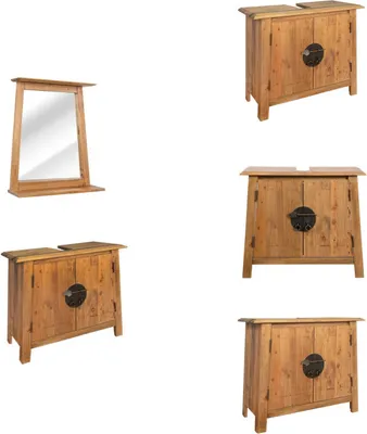 Produktbild von vidaXL Badmöbel-Set Massivholz Kiefer -  Badezimmermöbel-Sets