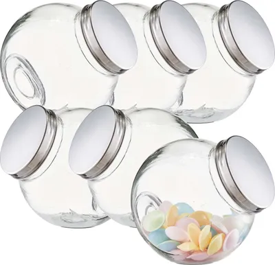 Produktbild von 6 Stück Vorratsglas Candy, Edelstahldeckel - 19 x 13,5 x 19 cm