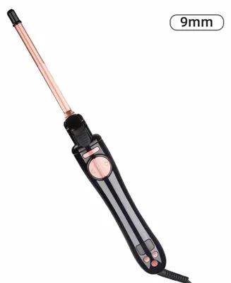 Produktbild von INF Automatischer Lockenstab 9mm US-Stecker - Tourmalin-Keramik-Lauf, 10 Heizstufen, Nass & Trocken, 360° Drehkabel, Automatische Abschaltung Schwarzes Gold