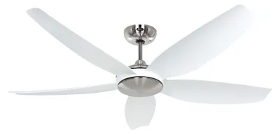 Zdjęcie produktu dla Energooszczędny wentylator sufitowy z pilotem Eco Volare II 142 cm chrom szczotkowany / biały