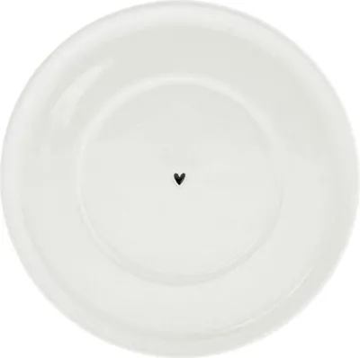 Produktbild von Untertasse kleines Herz weiß schwarz D. 13cm Keramik Bastion Collections