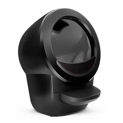 A black automatic self-cleaning litter box.
