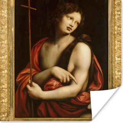 Produktbild von MuchoWow® Poster Der heilige Johannes der Täufer - Leonardo da Vinci 75x75 cm - Wand Dekoration